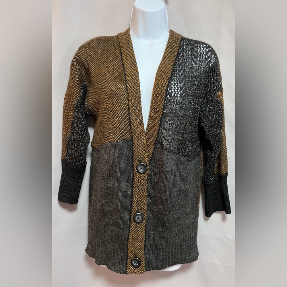 BKE Buckle Boutique Wool Blend Mismatch Cardigan Sz Large